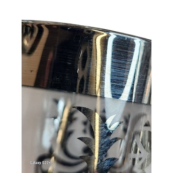 Vintage Kimiko Bar Glasses Silver Guardian Shield Coat Of Arms Tall Tumblers HIg - Picture 11 of 16